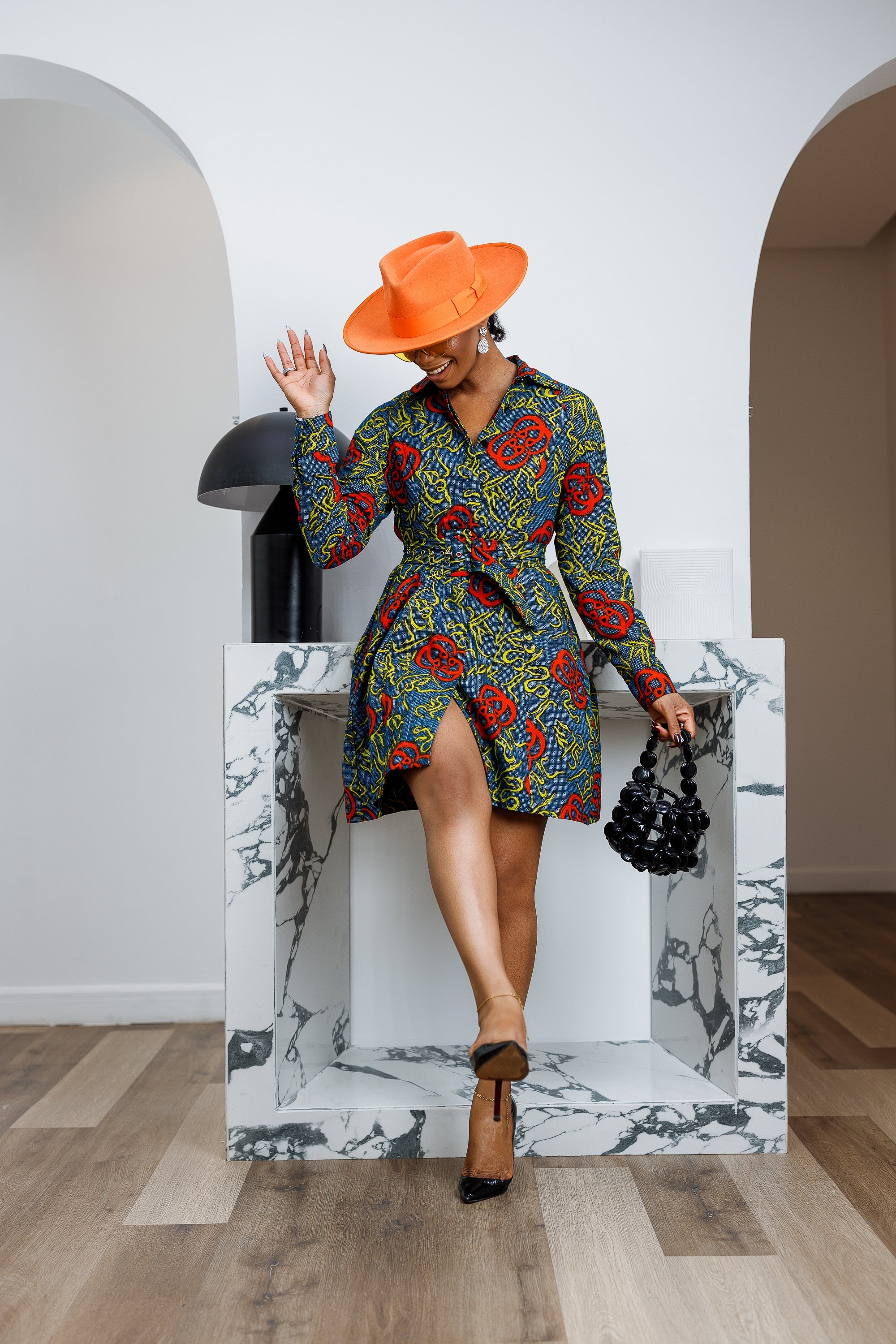 FAYO AFRICAN PRINT SHIRT DRESS----FINAL SALE