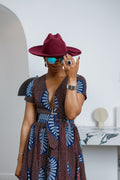 AYI AFRICAN PRINT ZIP MIDI DRESS