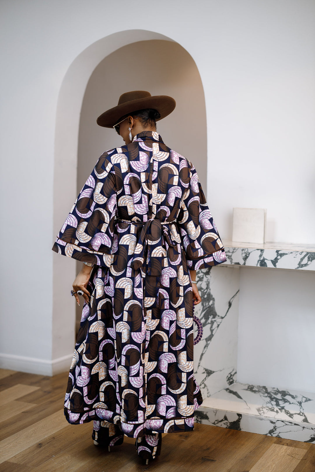 FADE AFRICAN PRINT MAXI KIMONO AND PANTS SET