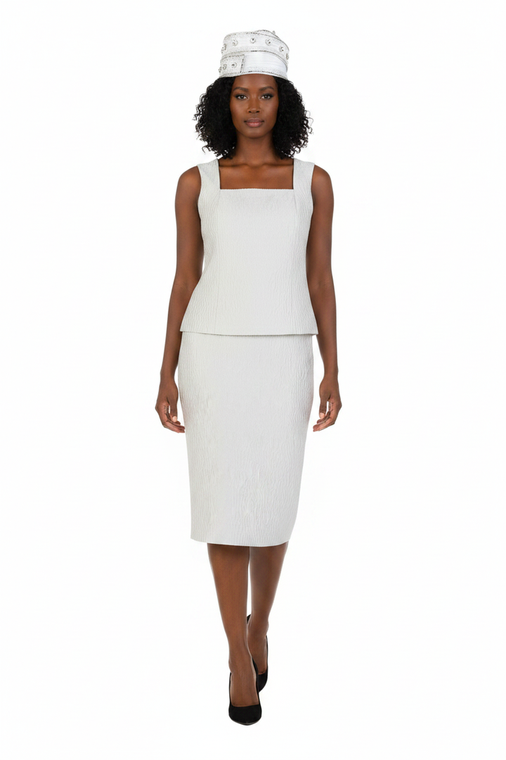 3pc Notch Collar Skirt Suit - Jacket Off