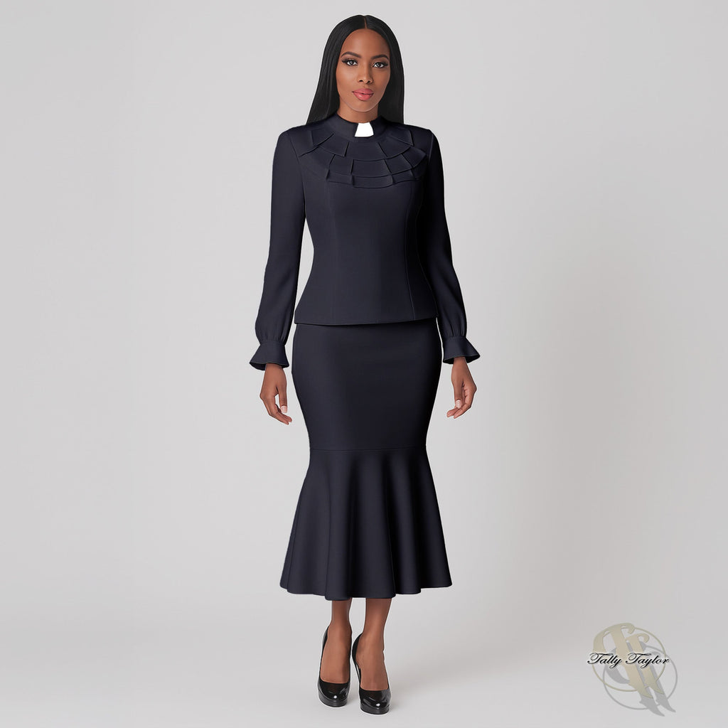 Divine Elegance Two-Piece Ruffle Church Set- 4601