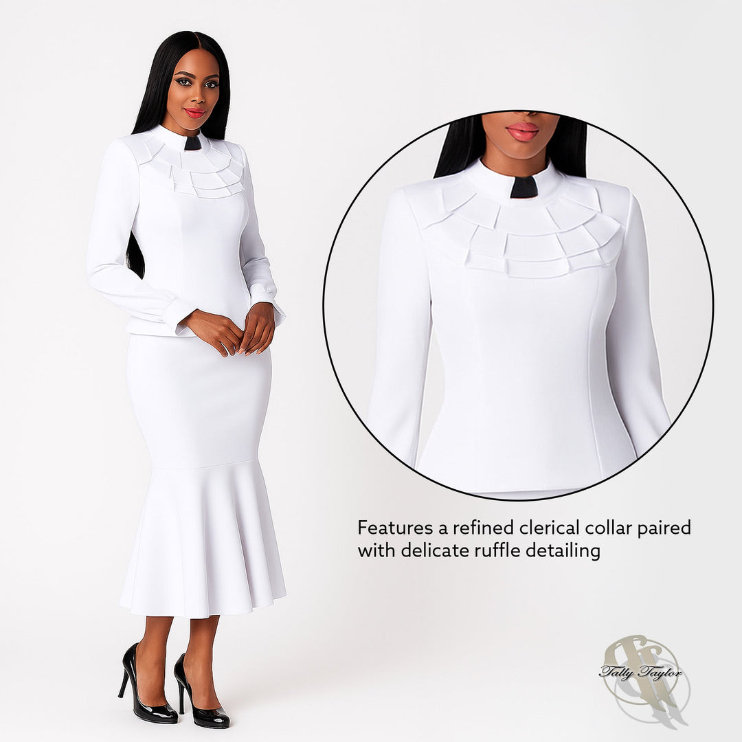 Divine Elegance Two-Piece Ruffle Church Set- 4601