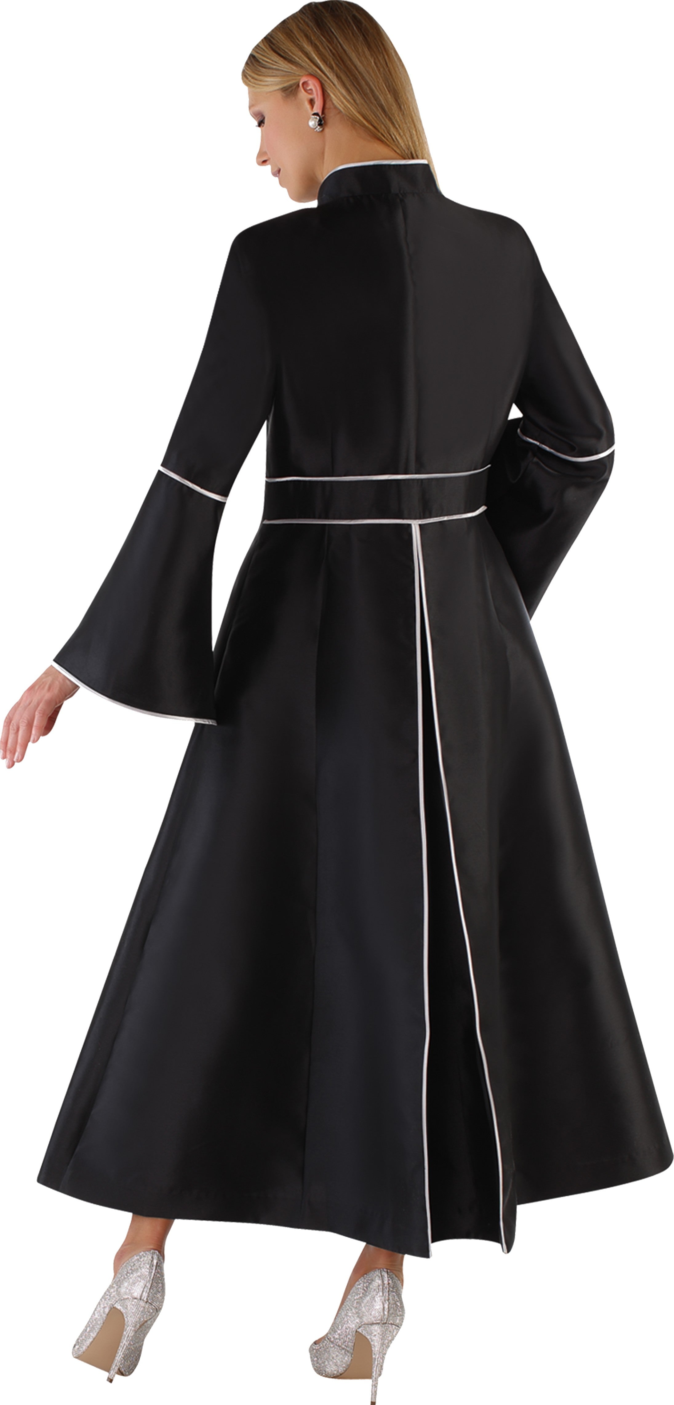 Elegant Plus Size One-Piece Cassock Robe with Rhinestone Trim- 4731W
