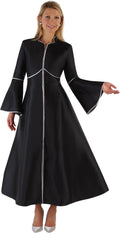 Elegant Plus Size One-Piece Cassock Robe with Rhinestone Trim- 4731W