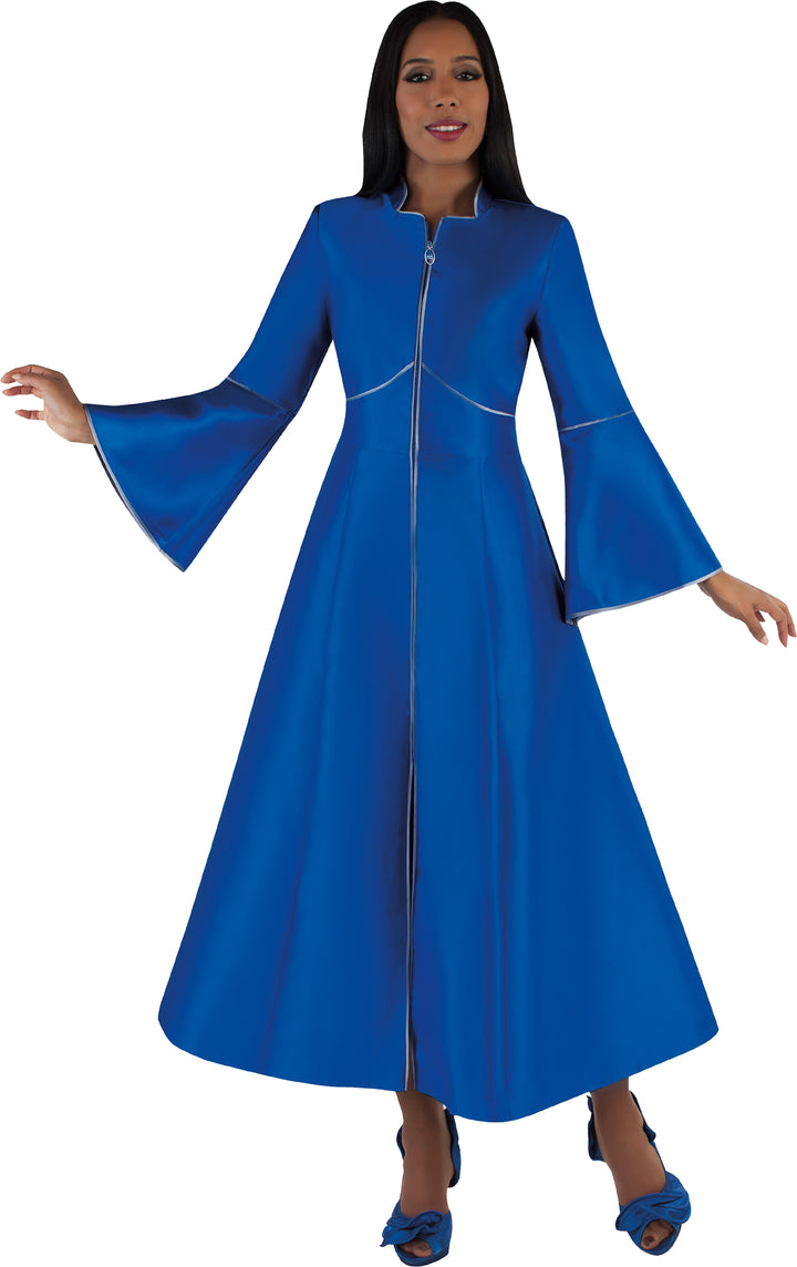 Elegant Plus Size One-Piece Cassock Robe with Rhinestone Trim- 4731W