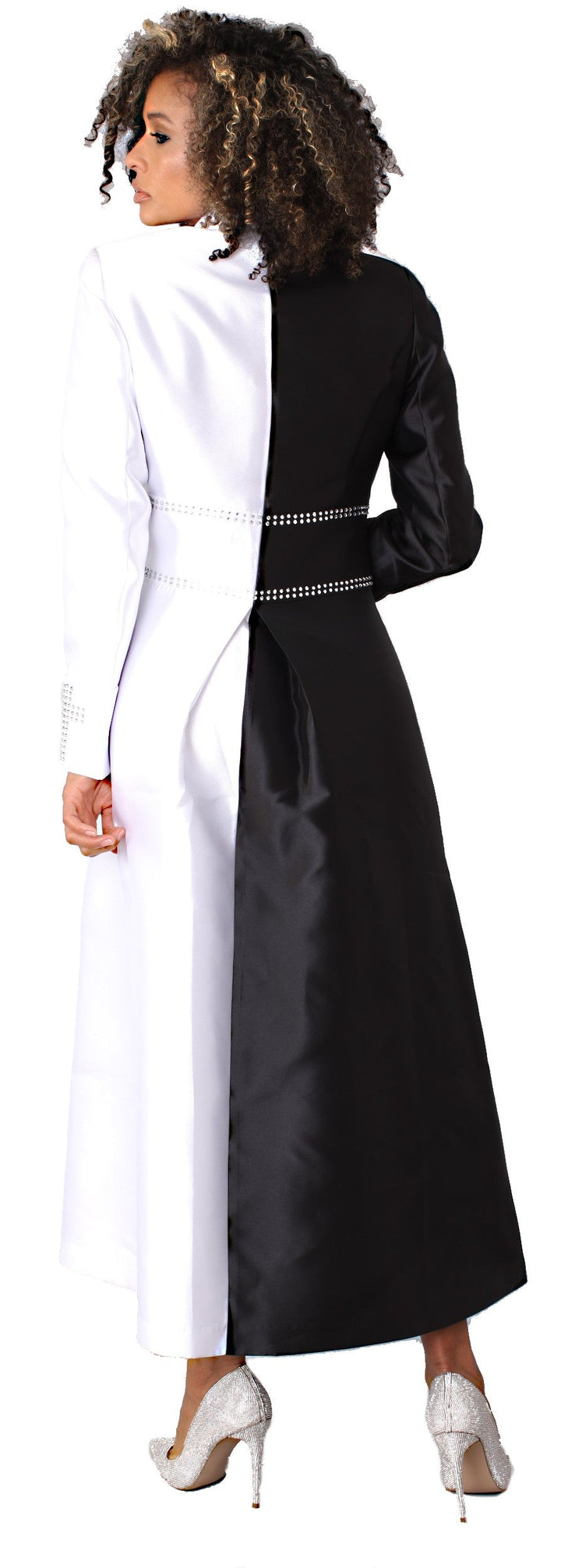 Satin Cassock Robe with Rhinestone Embellishments - 4804