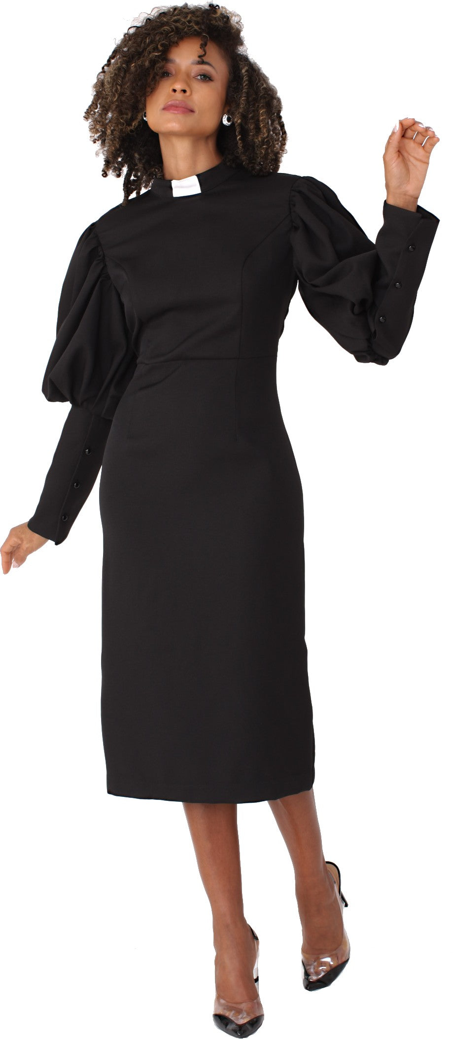 Clergy Dress with Puff Sleeves - 4813