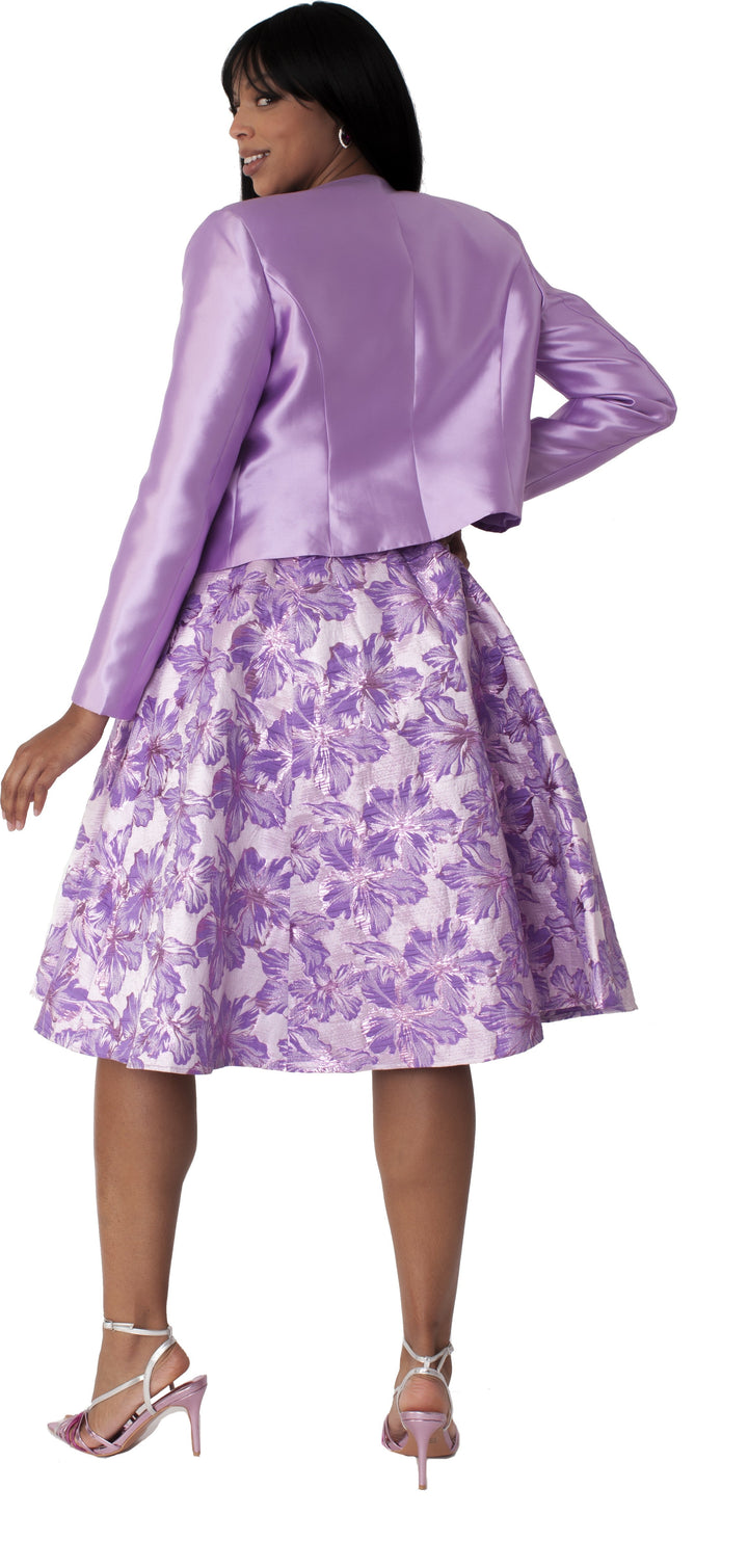 Floral Brocade Church Dress with Jacket- 4819