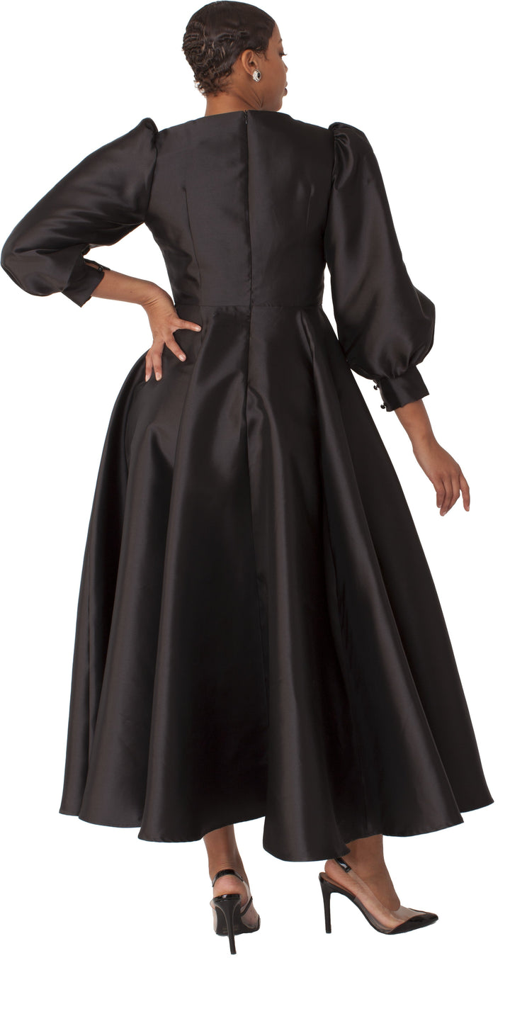 Elegant Long Dress with Bishop Sleeves - 4820