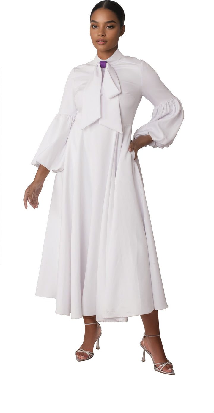 Plus Size Modest Clergy Dress with Bell Sleeves – 4846W