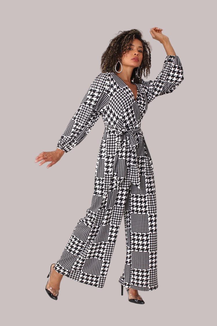 Wide-Leg Jumpsuit with Puff Sleeves - 81990