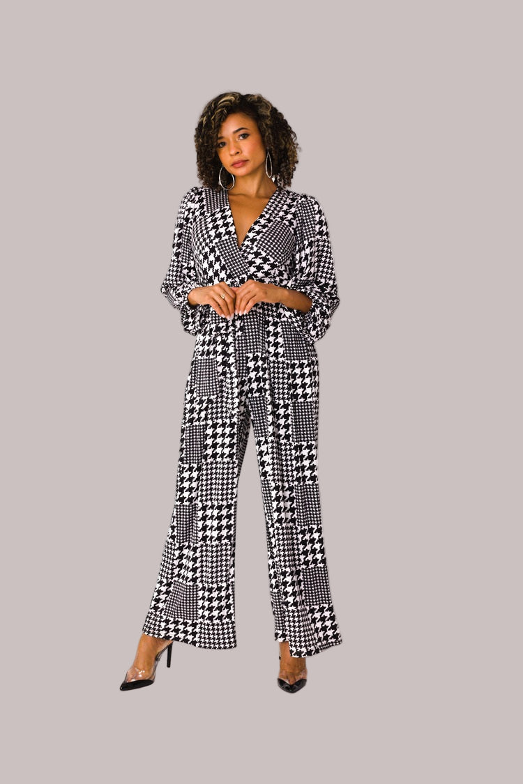 Wide-Leg Jumpsuit with Puff Sleeves - 81990