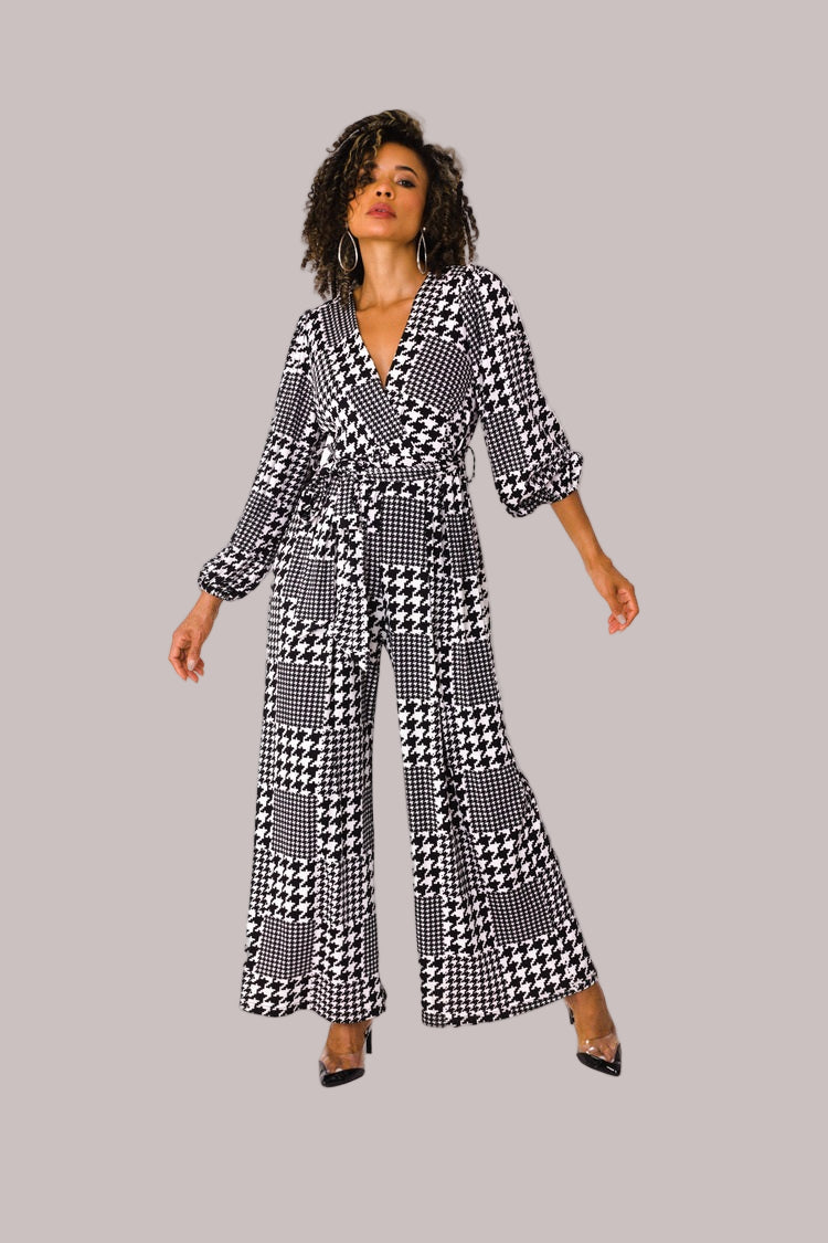 Wide-Leg Jumpsuit with Puff Sleeves - 81990