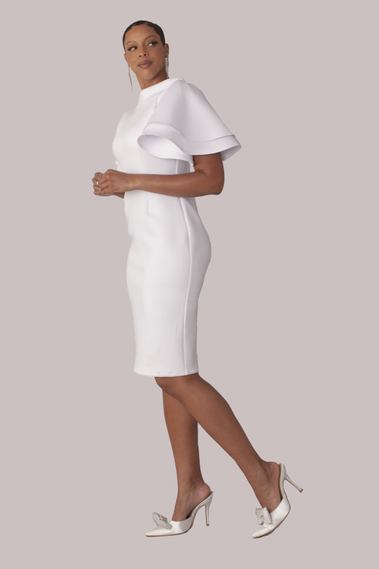 Tiered Bell-Sleeve Midi Dress -82145