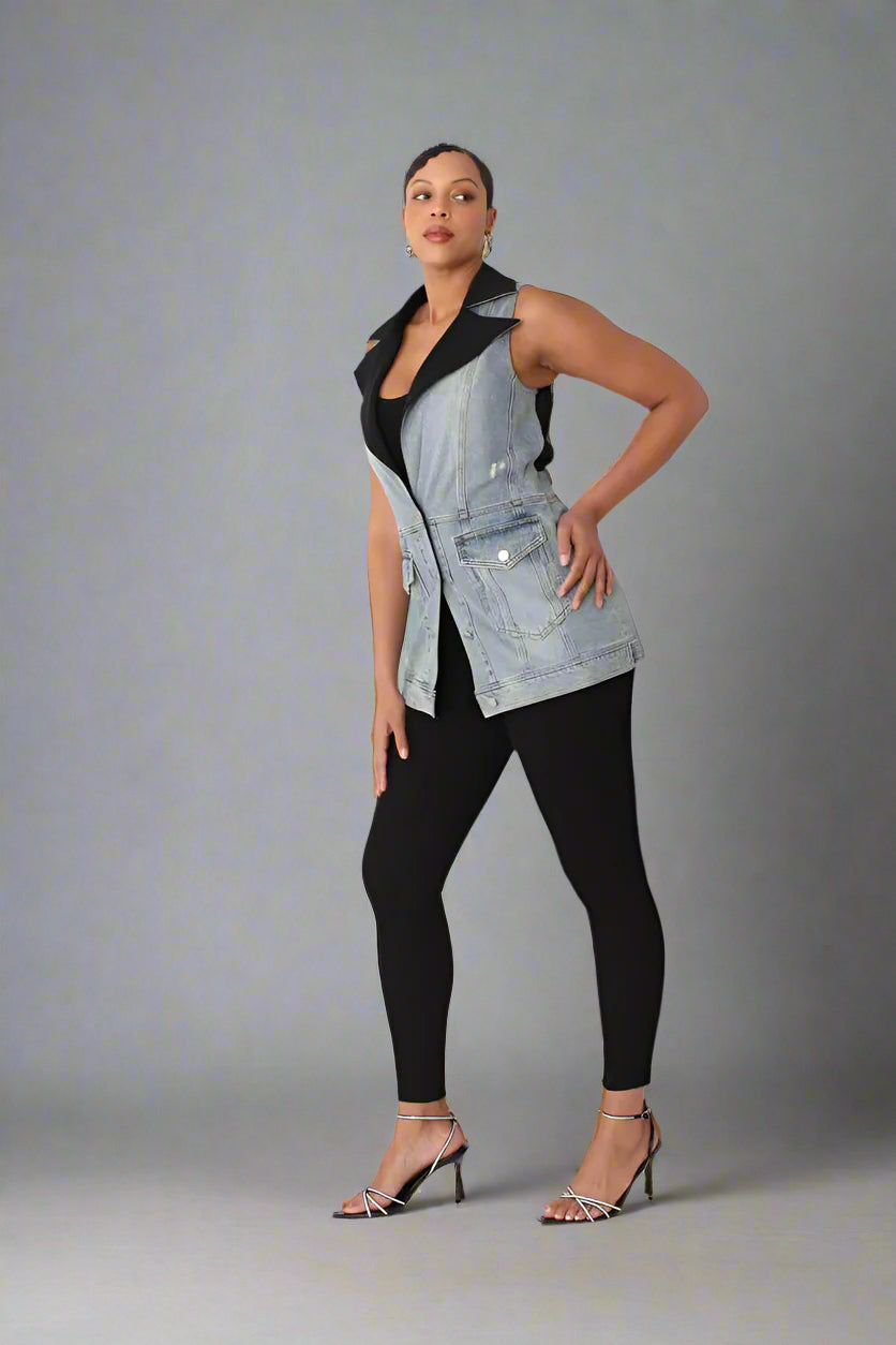 Hybrid Blazer Denim Jacket – Style 82429 | Women’s Chic Jacket