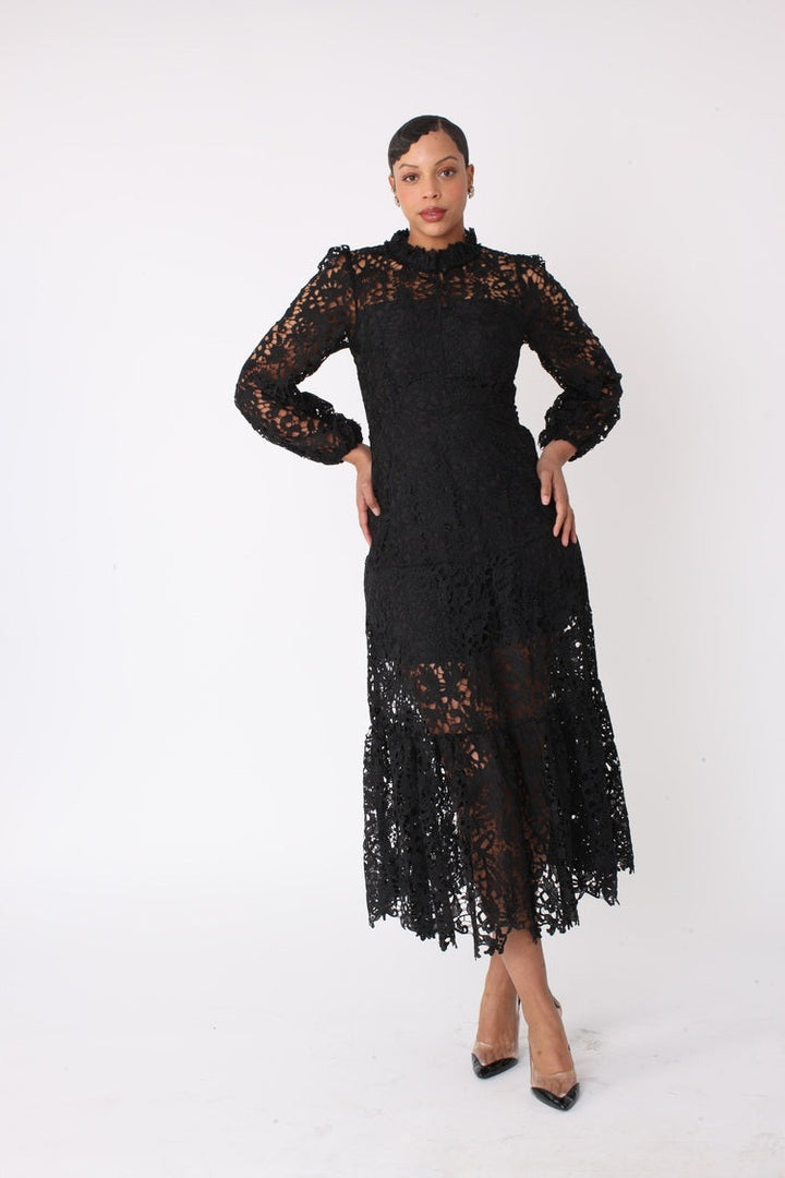 Chartreuse Lace Midi Dress -82434