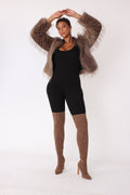 Shaggy Faux Fur Bomber Jacket - 82651