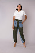 Denim Hybrid Cargo Joggers - 82656