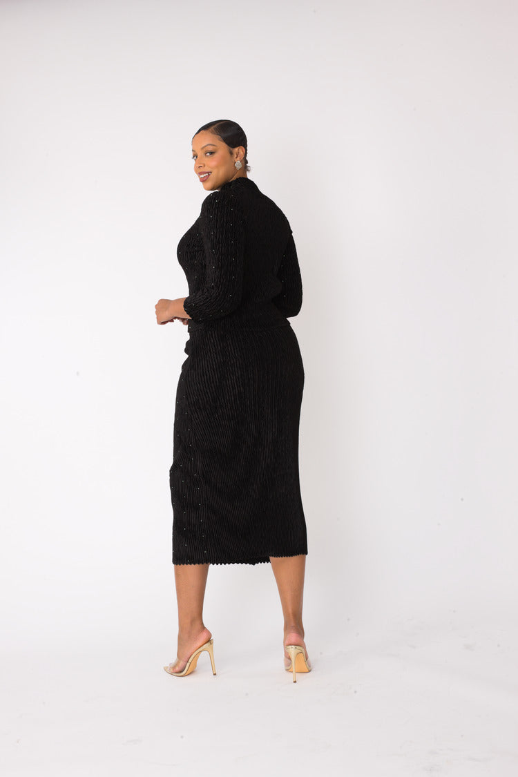 Velvet Midi Skirt Set | 82767