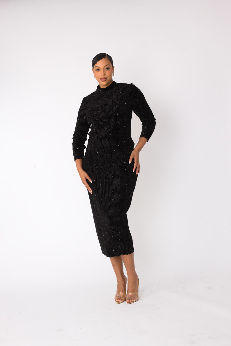 Velvet Midi Skirt Set | 82767
