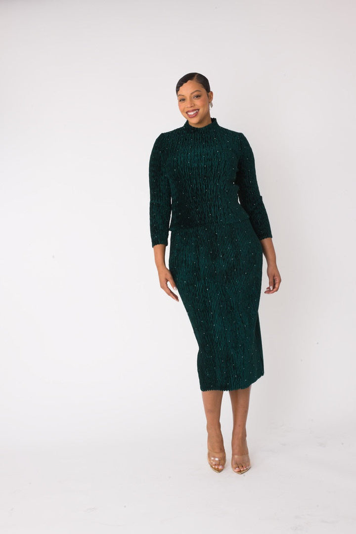 Velvet Midi Skirt Set | 82767