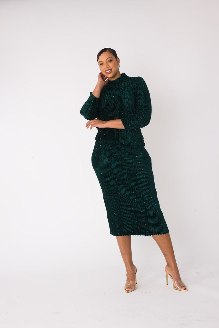 Velvet Midi Skirt Set | 82767