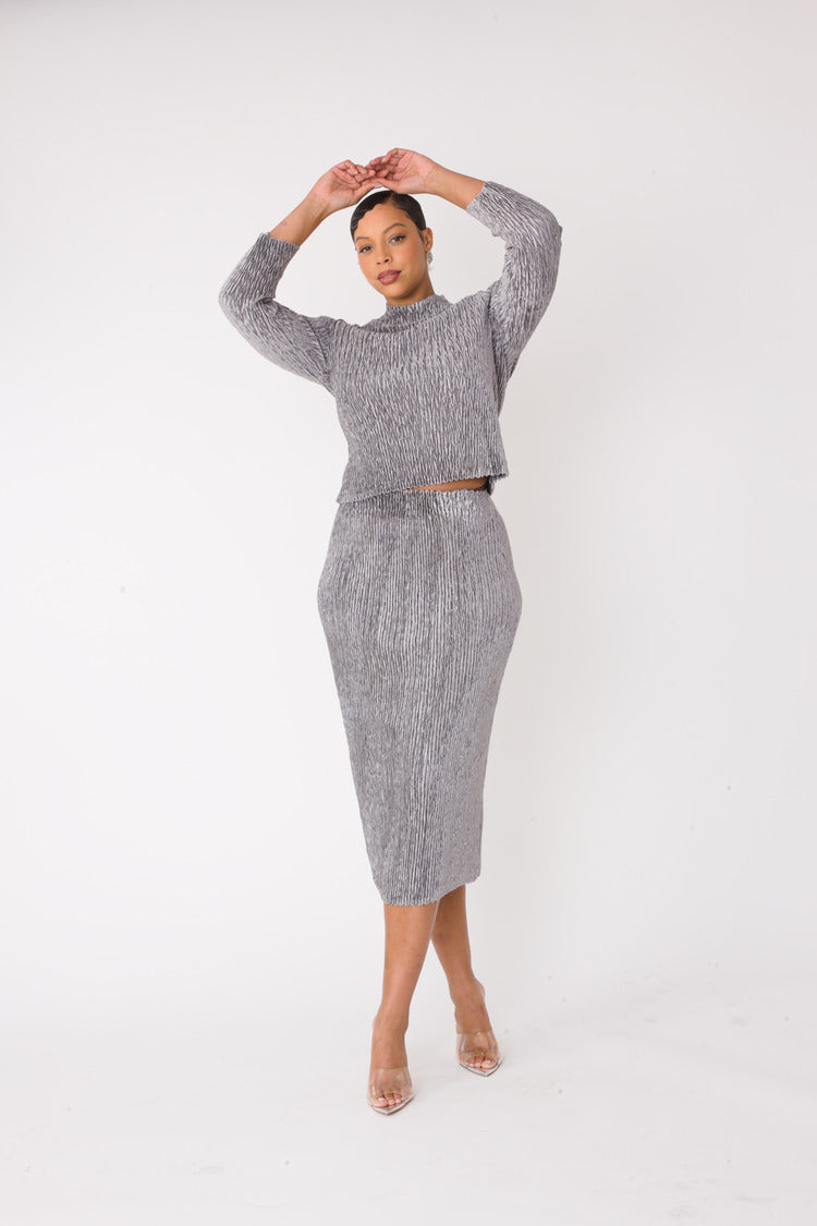 Velvet Midi Skirt Set | 82767