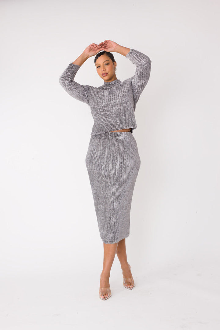 Velvet Midi Skirt Set | 82767