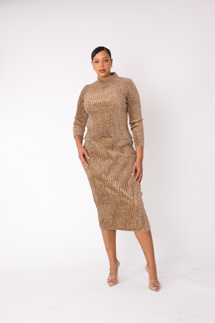 Velvet Midi Skirt Set | 82767