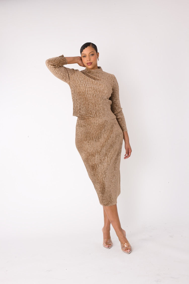 Velvet Midi Skirt Set | 82767