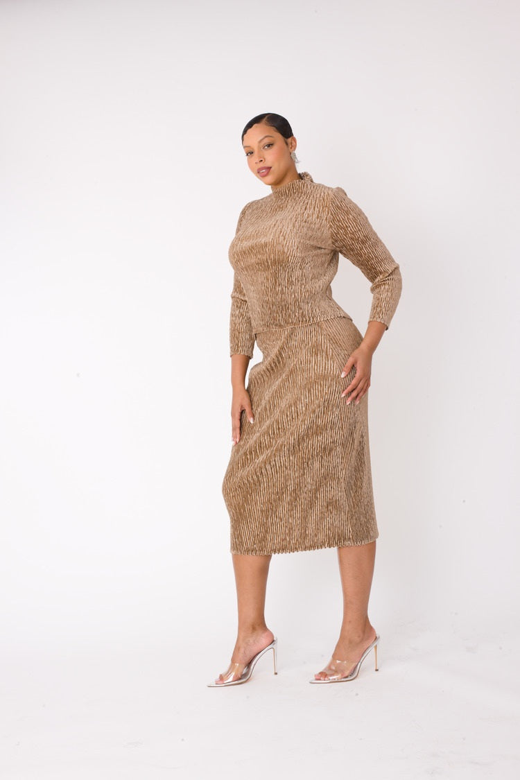 Velvet Midi Skirt Set | 82767