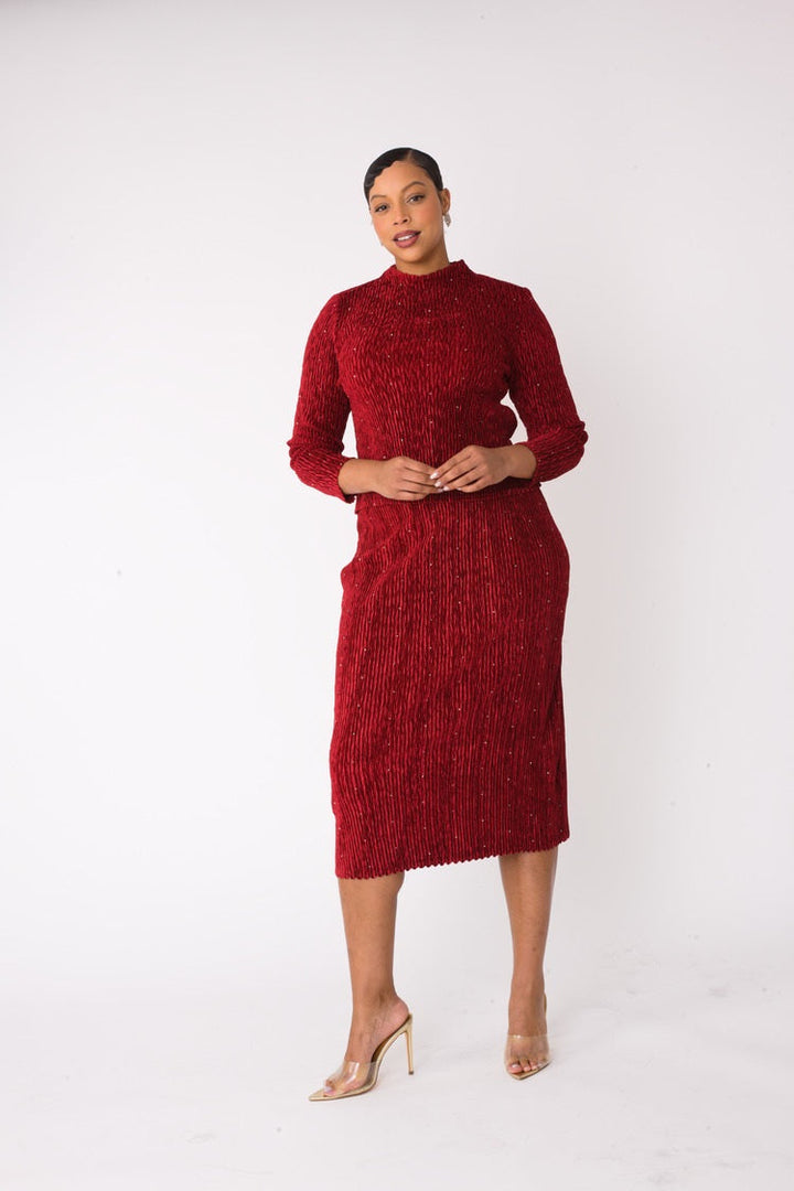 Velvet Midi Skirt Set | 82767