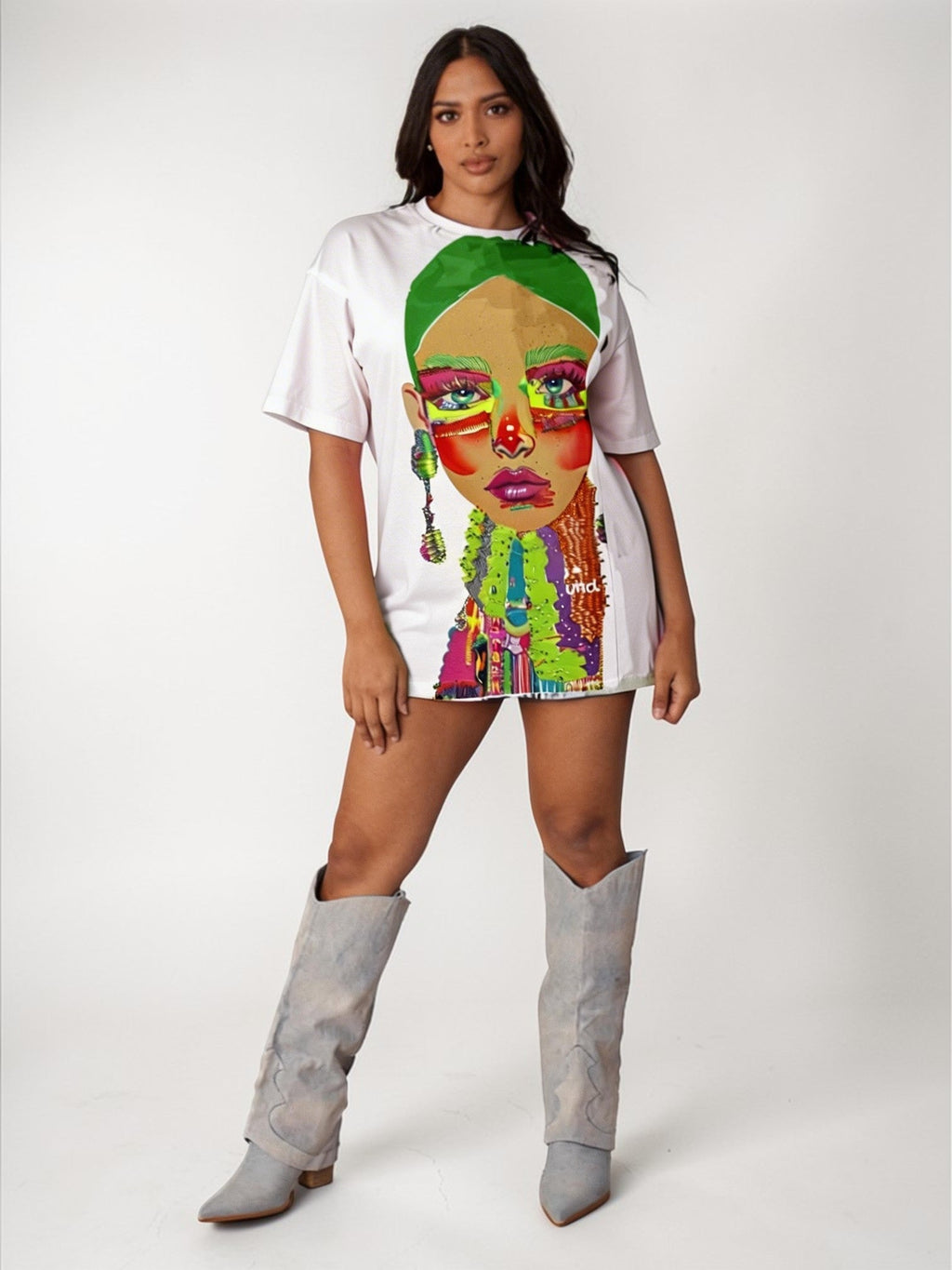 Electric Portrait Rhinestone Tee - 83064
