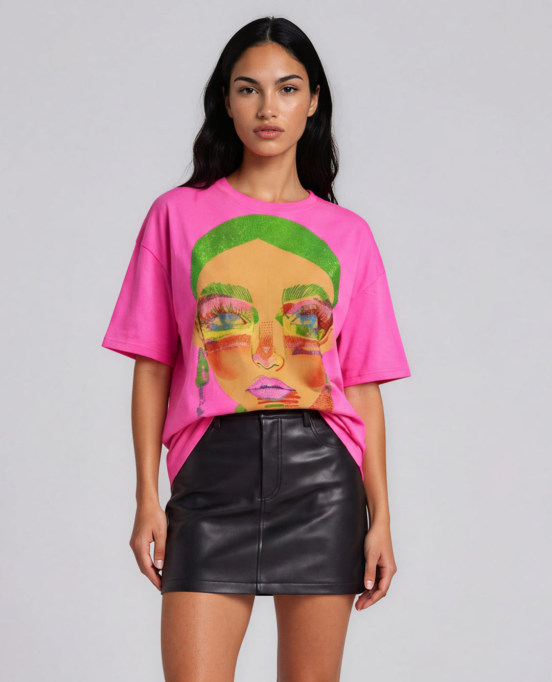 Electric Portrait Rhinestone Tee - 83064