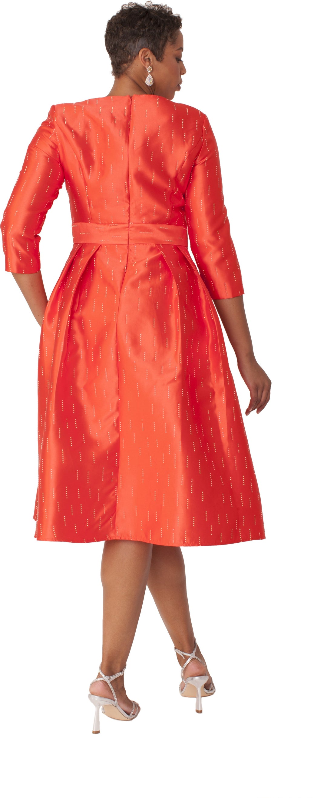 Shimmer A-Line Tea Length Dress - 9763