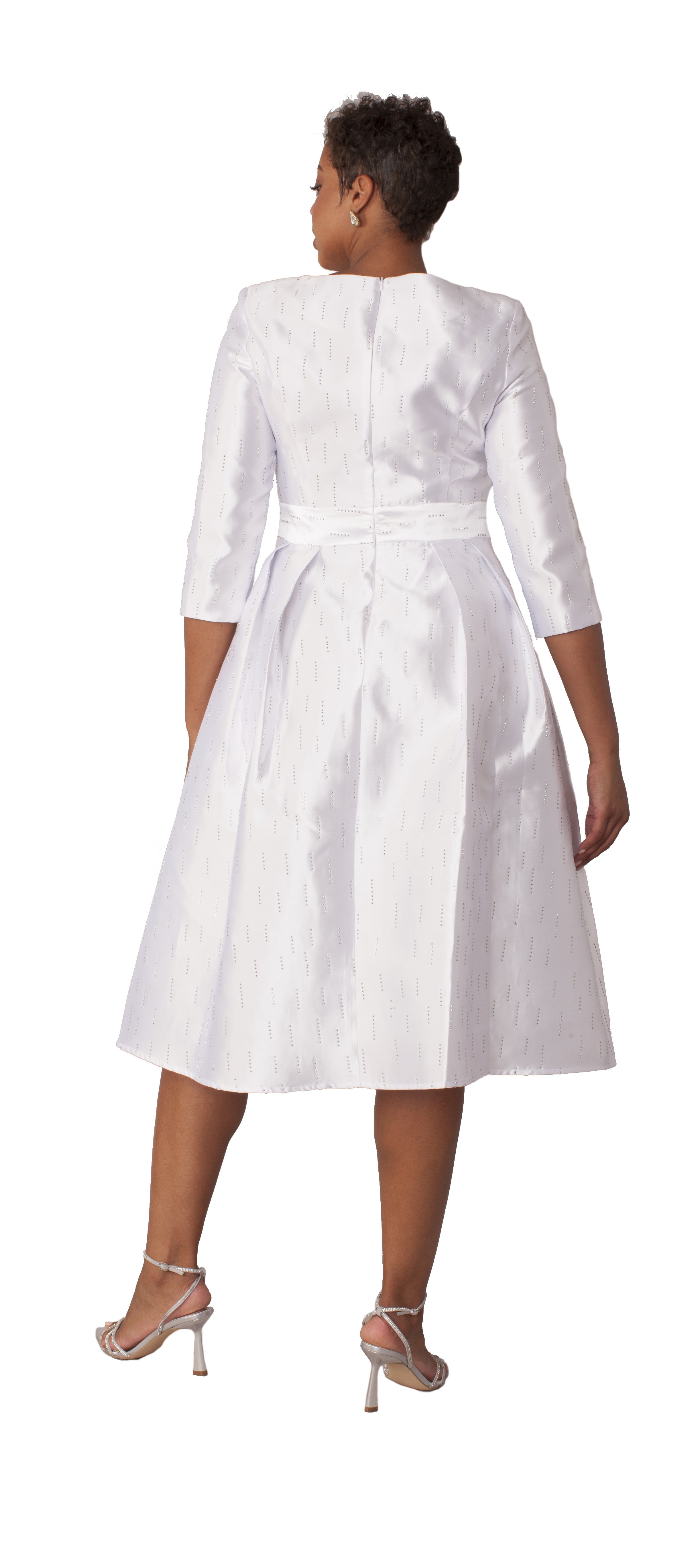 Shimmer A-Line Tea Length Dress - 9763