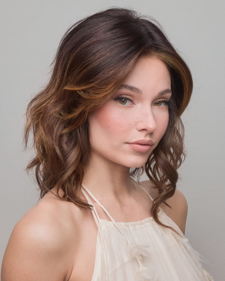 Medium Wavy TP Mono (Exclusive) | Lace Front & Monofilament Synthetic Hair Topper by Amore