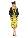 3pc Brocade+Silky Twill Skirt Suit w/ Beads-Plus