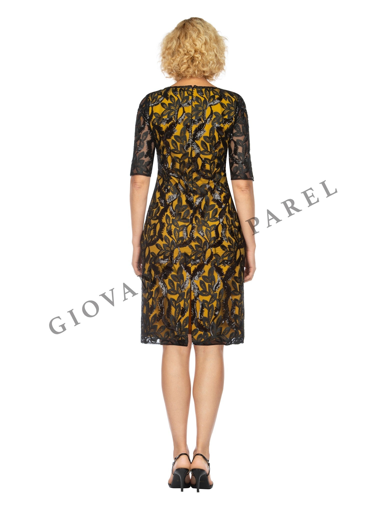 1pc Lux Lace Overlay Shift Dress