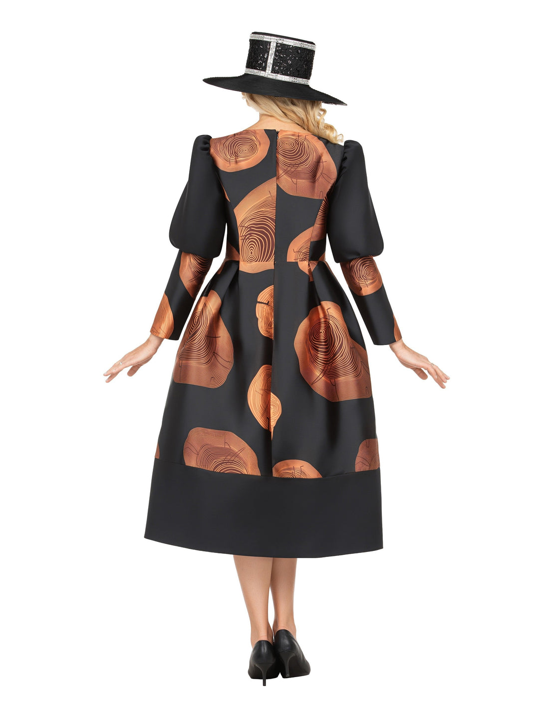 Statement Swirl Print Silky Twill Couture Dress