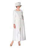1pc Shantung A-line Simple Dress w/ Belt