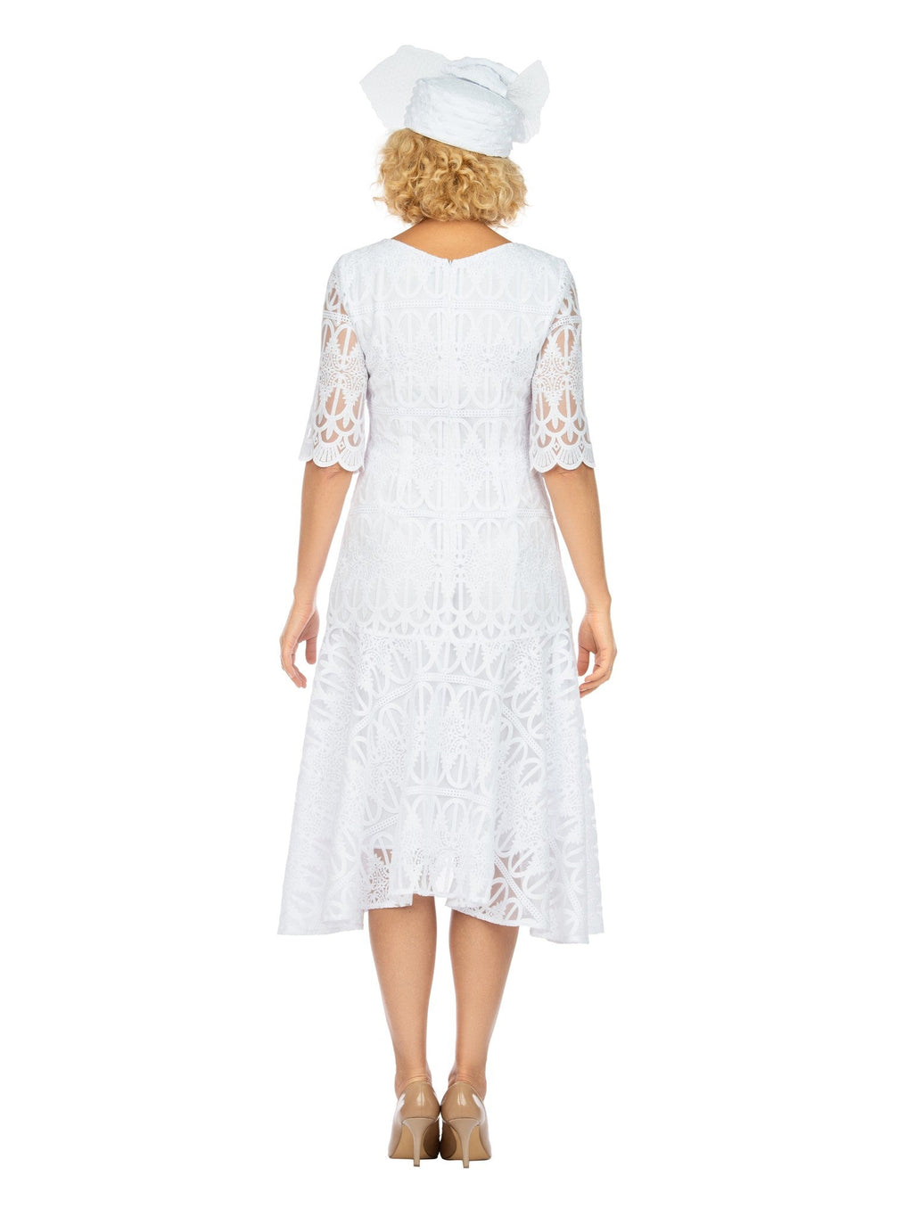 1pc Lux Lace Hi-Lo Flare Dress