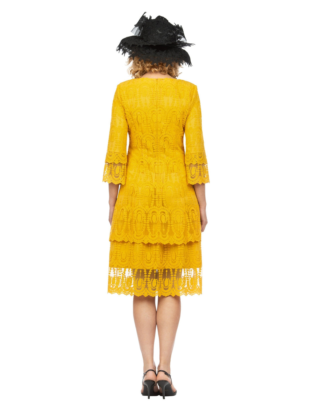 Elegant A-Line Tiered Lace Dress-Plus
