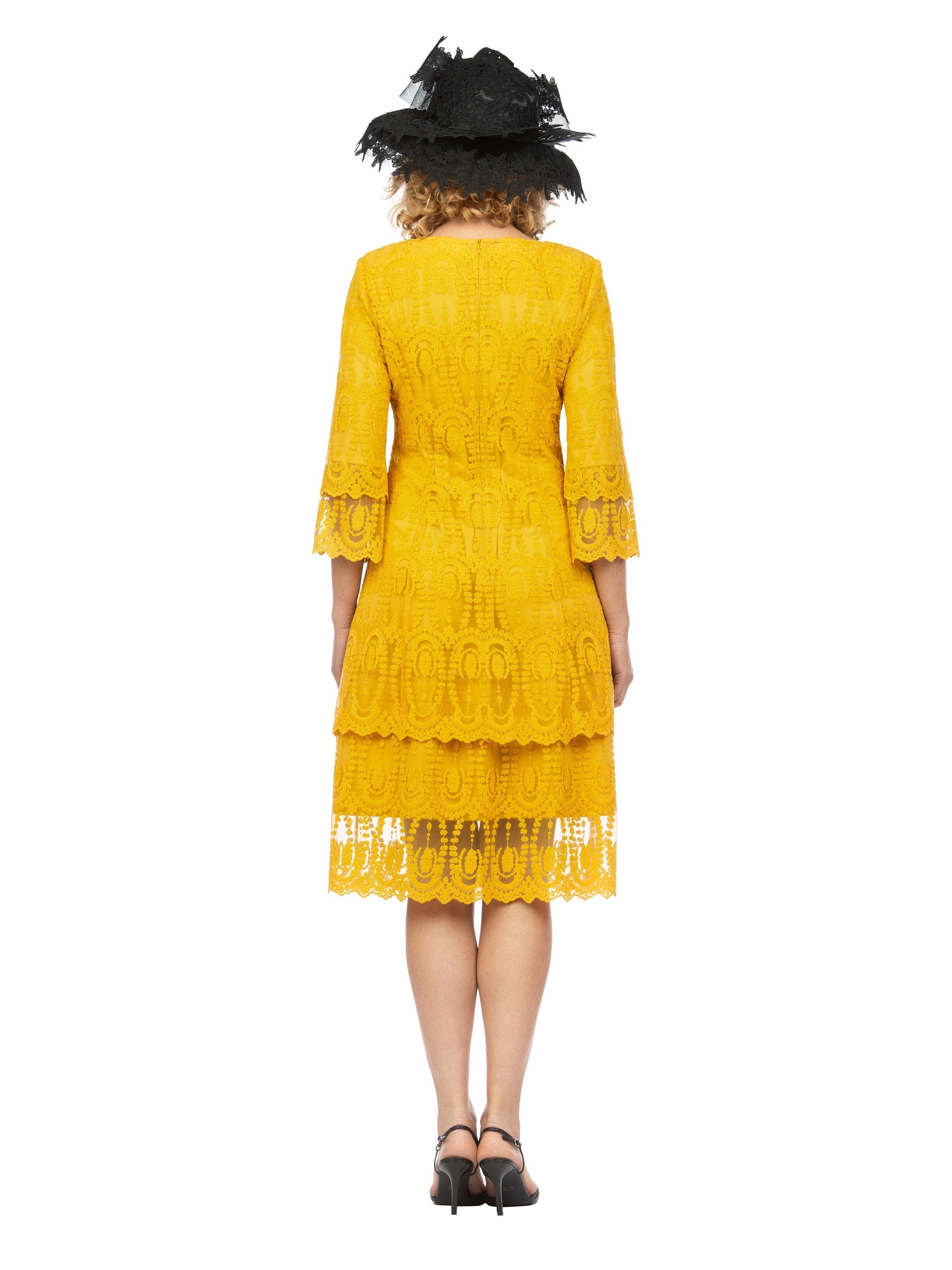 Elegant A-Line Tiered Lace Dress-Plus