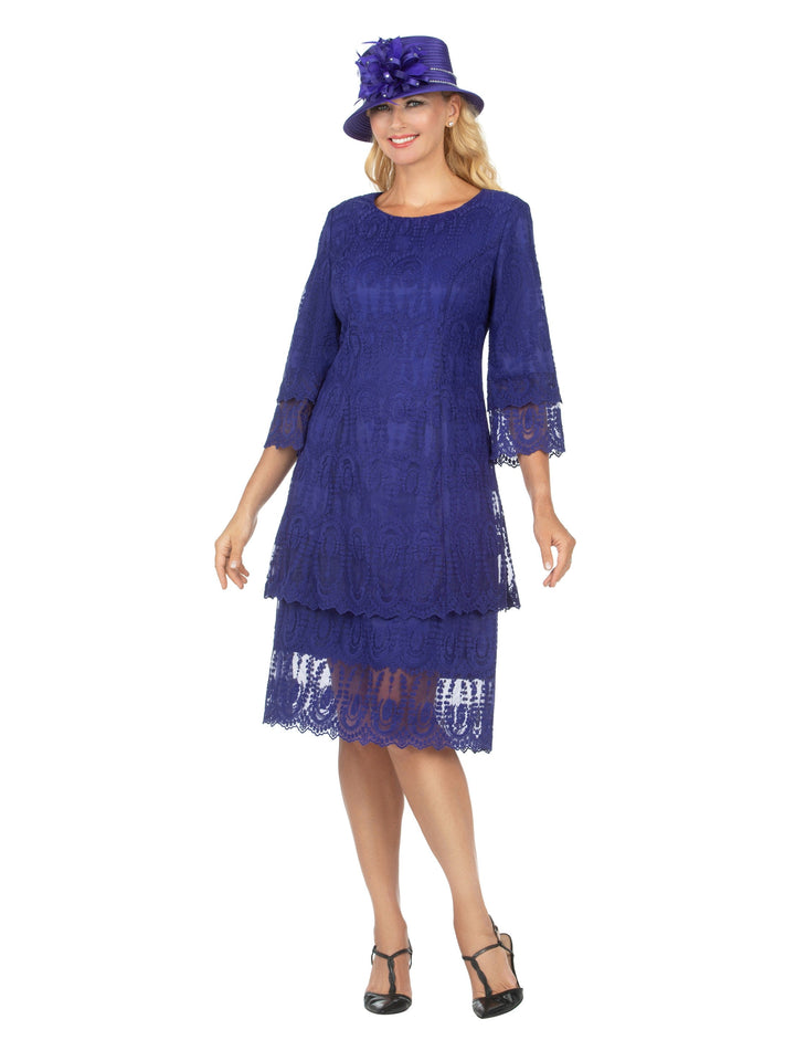 Elegant A-Line Tiered Lace Dress-Plus