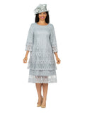 Elegant A-Line Tiered Lace Dress-Plus
