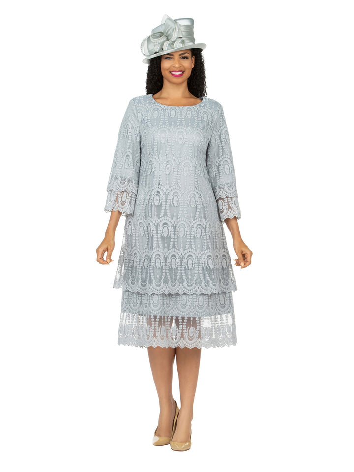Elegant A-Line Tiered Lace Dress-Plus