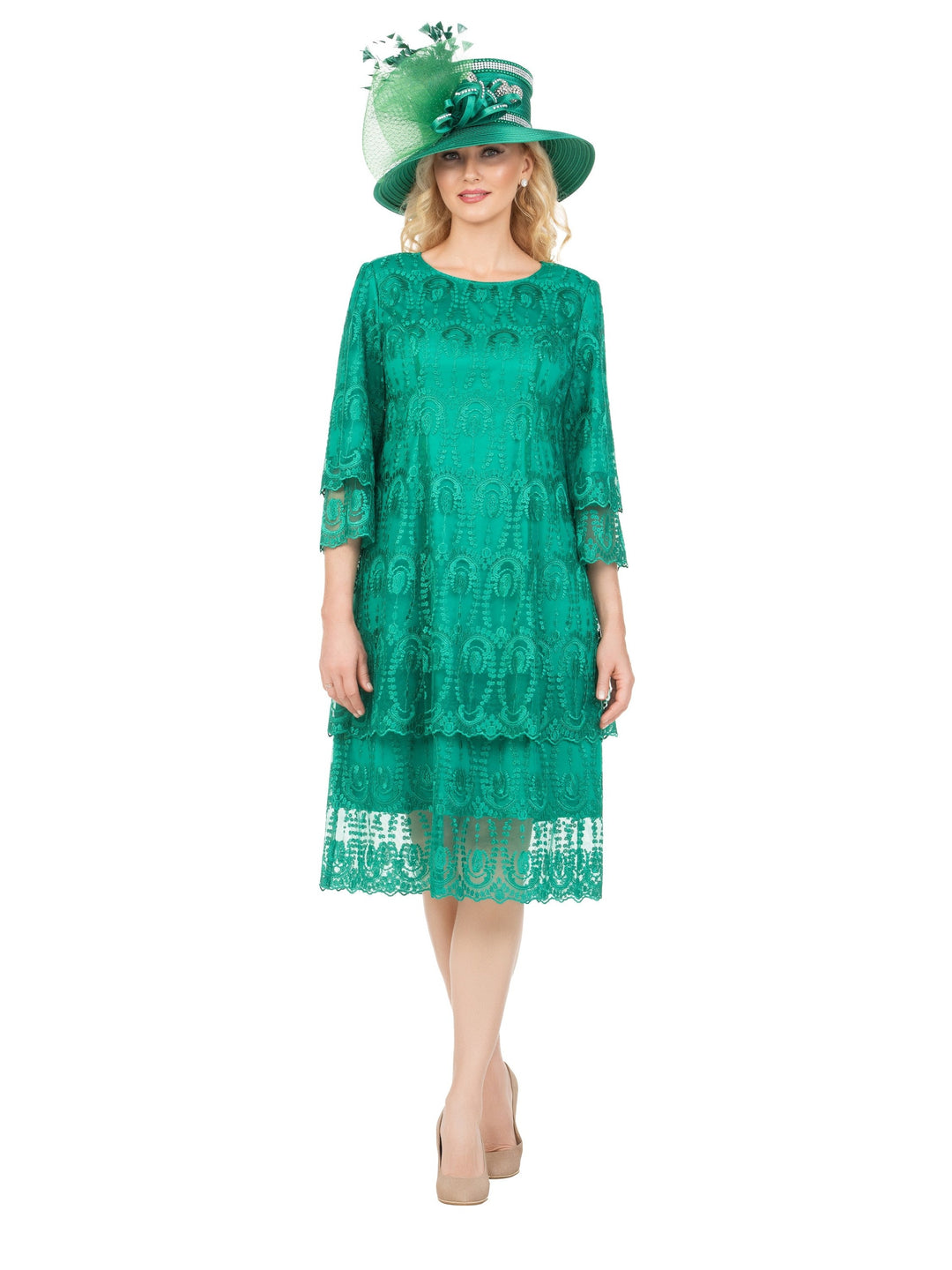 Elegant A-Line Tiered Lace Dress