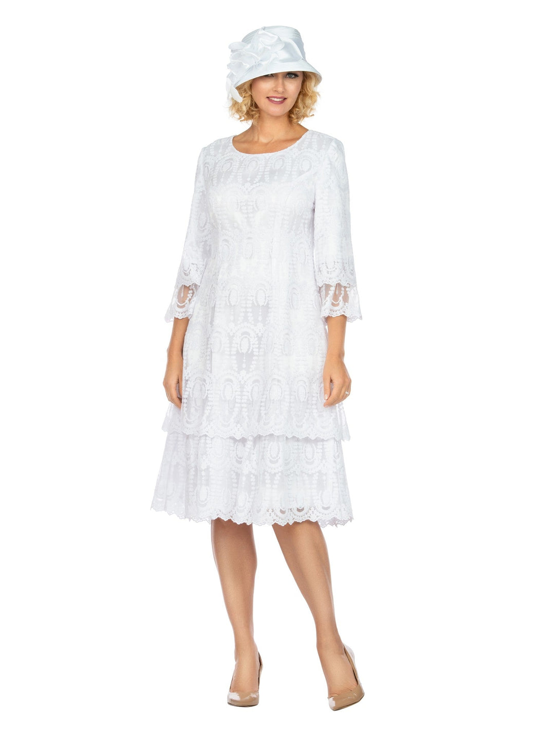 Elegant A-Line Tiered Lace Dress