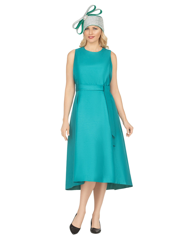 Sleeveless Full Flare Hi-Lo Drs w/ Styling Belt